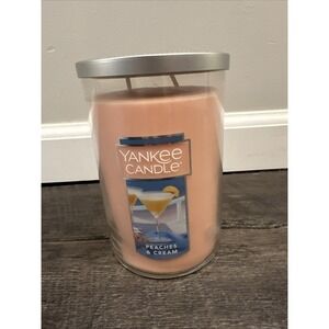 Yankee Candle Peaches &‎ Cream 22 Oz Double Wick Tumbler Candle